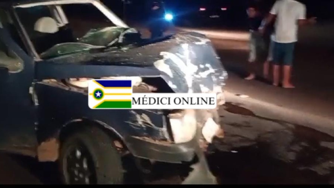 Acidente entre automóvel e caminhão na BR-364 deixa um ferido próximo ao Posto Trevão