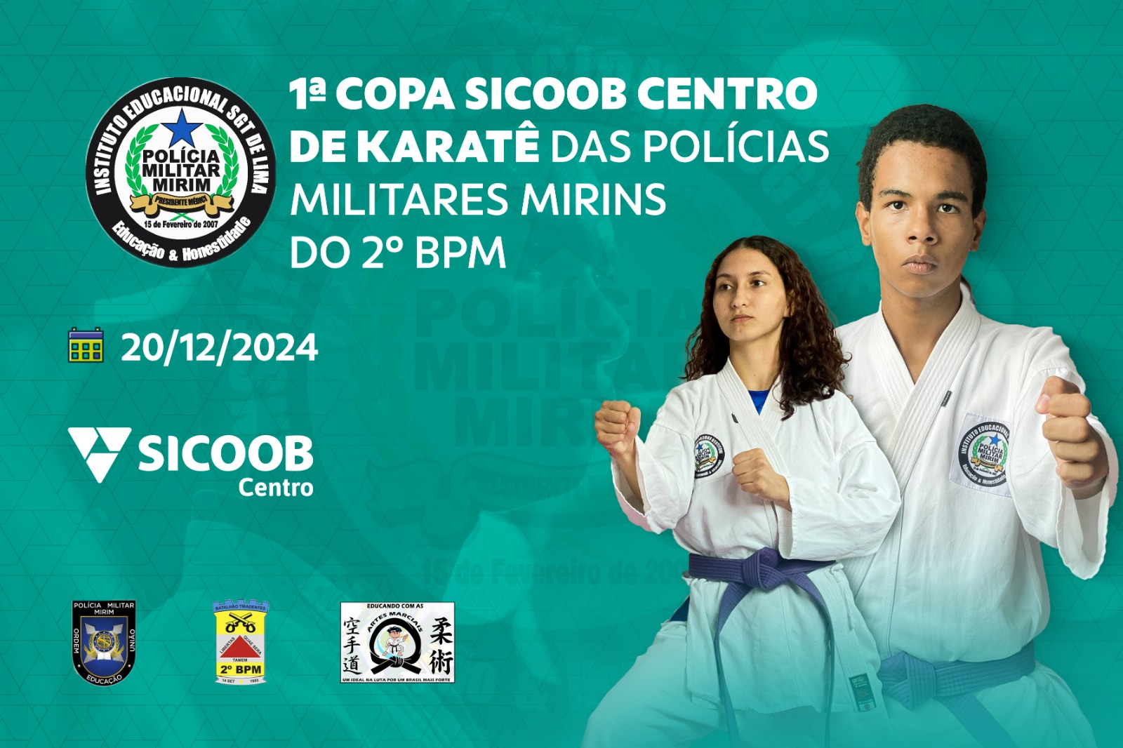 Polícia Militar Mirim recebe 1ª Copa Karatê Sicoob Centro